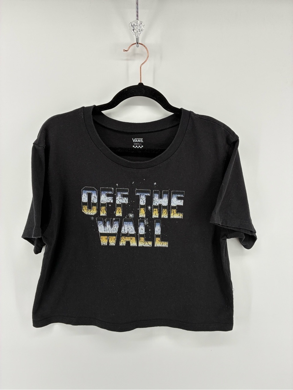 Vans Black "Off The Wall" Wall Cropped Shirt